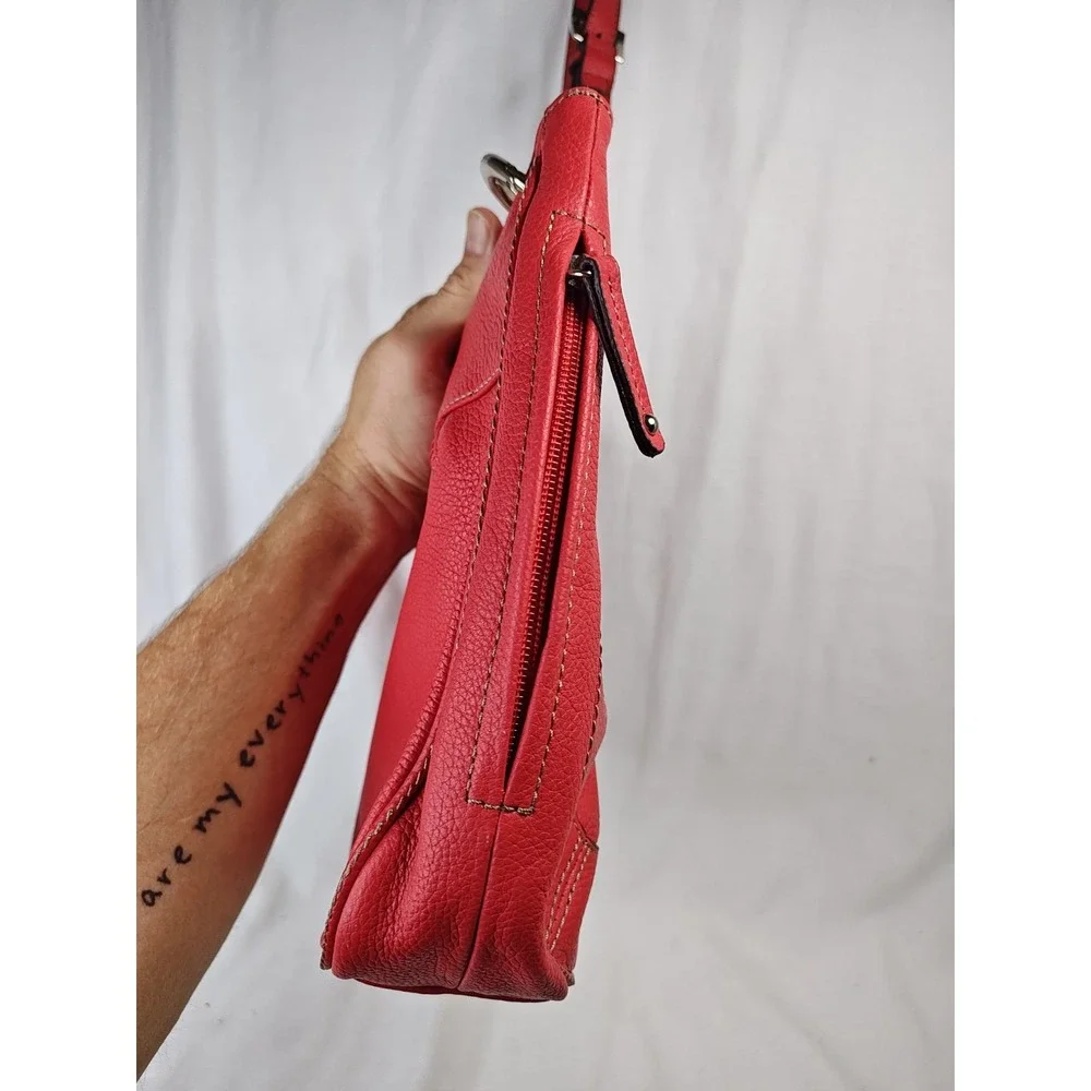 Tignanello Tomato Red Leather Simply Stated Crossbody Bag Purse NWT T82405